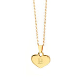 Collier en or gravé - initiale cœur